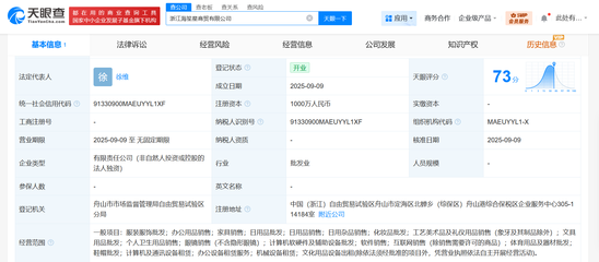 海馬體跨界布局 成立海笙星商貿(mào)公司，注冊(cè)資本1000萬進(jìn)軍工藝美術(shù)品與禮儀用品市場(chǎng)